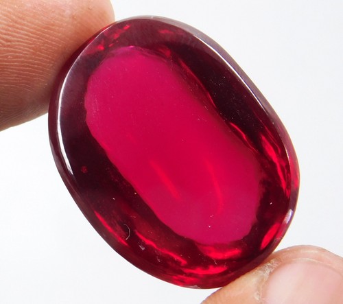 Certified 81.10 Ct Natural Mozambique Red Ruby Oval (Cabochon) Loose Gemstone - Picture 4 of 4
