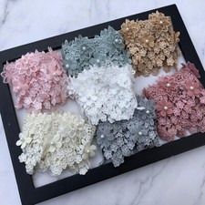 Lace Edging Floral Trimming Beaded Ribbon Hollow Out Craft for Costume Decor DIY