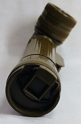 Vintage Fulton MX-991/U Flashlight Army Green Military Angle
