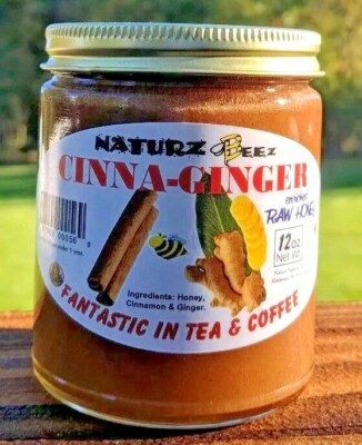 CINNAMON GINGER RAW HONEY 12oz 100% PURE USA HONEY