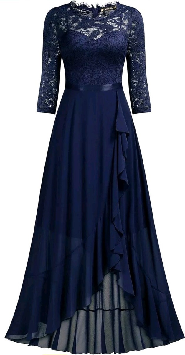 Miusol Women's Plus Size Formal Off Shoulder Dress - Retro Floral Lace Mermaid Maxi Evening Gown, US 16-28