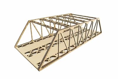 WAR WORLD SCENICS WWS Zweispurige Hoch-Detail Balkenbrücke 560mm - 00/H0 Modellbahn Modellbau