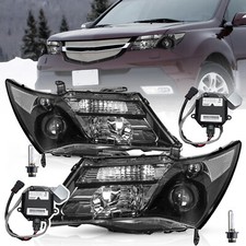 HID Ballast Black Headlights For 2007-2013 Acura MDX Headlights w/o Adaptive