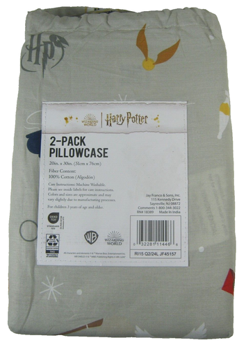 Harry Potter Wizarding World Standard Cotton Pillowcases 1 Pair - Picture 2 of 6