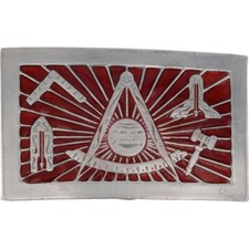 Freemason Mason Masonic Freemasonry Logo Insignia Masonry NOS Vtg Belt Buckle