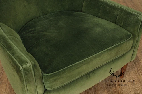 Mid Century Modern Pair of Tufted Velvet Lounge Chairs - Picture 3 of 15