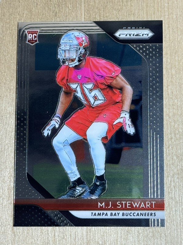 2018 Tampa Bay Buccaneers ROOKIE M.J. Stewart Panini Prizm ROOKIE CARD #256