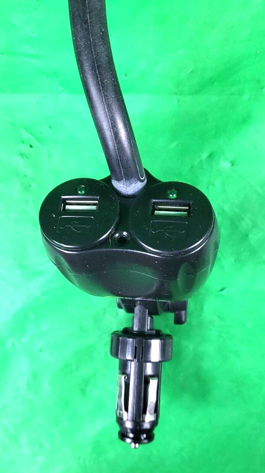 Soporte de cargador de coche 2 USB con cargadores de encendedor de cigarrillos para teléfono Foto 2 de 4