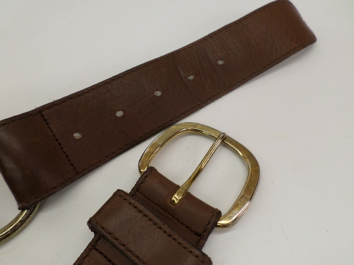 Ellen Tracy Leather Belt 26 28 Ring Brown 83003 | eBay