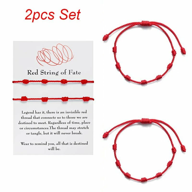 Red Thread and Knots Bracelet, Chinese Accessories, Kids