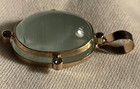 Made In USA 55ct. Cats Eye Aquamarine & Diamond Pendant 13K Gold — photo 2