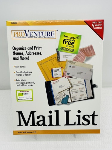 Pro Venture Mail List CD-ROM Windows 95 NIB 1998 - Picture 2 of 3