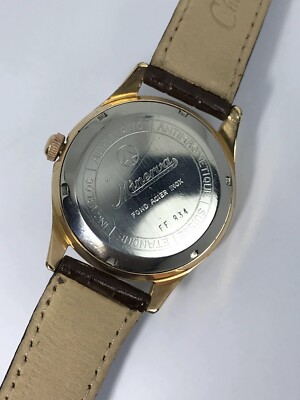 VINTAGE 60s MINERVA AUTOMATIC, 32mm PINK GOLD-PLATED, 3X SIGNED