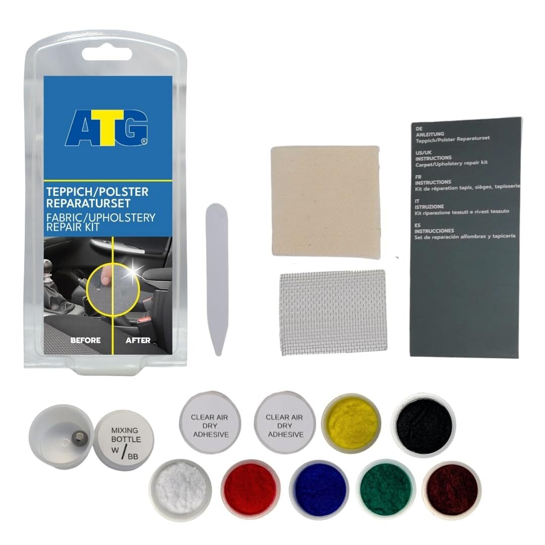 ATG – Kit Riparazione Sedili Auto in Tessuto – per tutta la tappezzeria – 13 pez