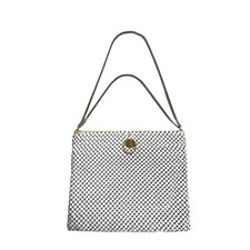 Vintage Woman s White Silver Elegant White Metal Mesh Evening Purse Sz S