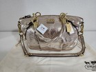 *NWT* Coach Madison Embossed Logo Leather Sophia Satchel Tote Metallic #17778