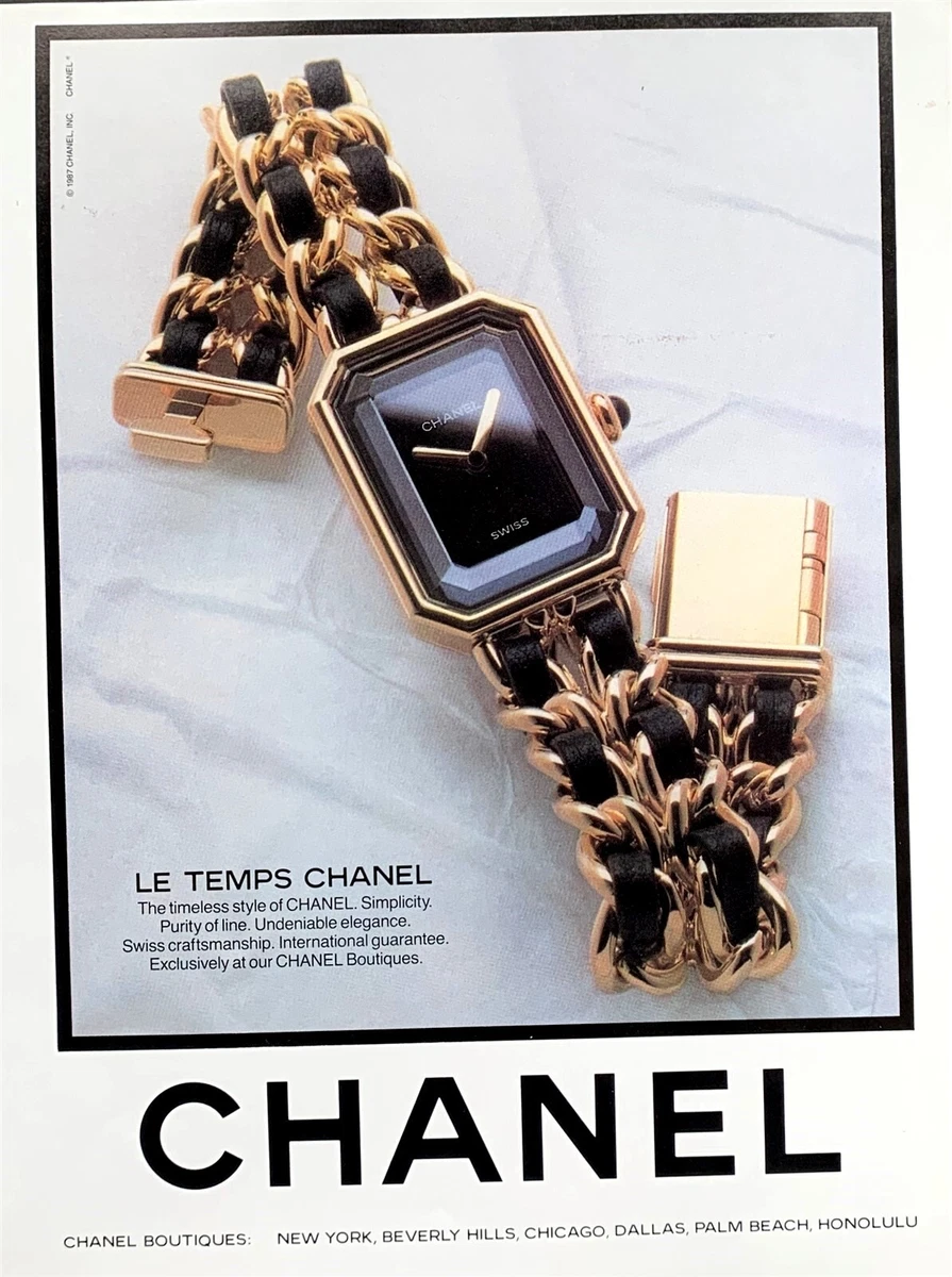 1987 CHANEL Le Temps Watch The Timeless Style of Chanel Vintage PRINT AD