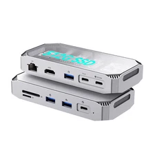 Yottamaster MJ10 External SSD 10 Ports Extension USB C Hub 512GB M.2 NVMe SSD