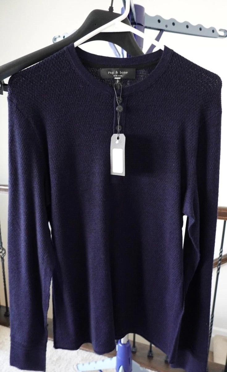 rag bone mens Gregory Henley Sweater Navy Melange Sz Small nwt