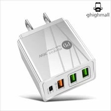 New Fast PD Quick Charge 4 Port Adapter QC 3.0 USB Wall Charger Power 36W USA