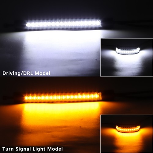 2X Motorcycle Flowing Amber LED Fork Strip Turn Signal Light For Harley Davidson - Picture 5 of 12