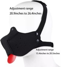 Puppy Dog Head Hood Mask Face Adjustable Muzzle Neoprene Breathable Cosplay SM