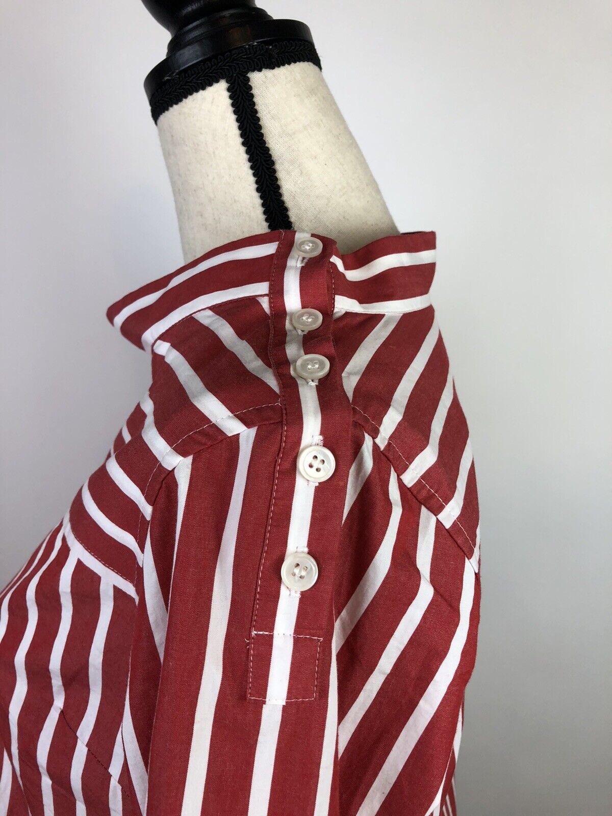J Crew Funnelneck Red White Striped Shirt in Cott… - image 8