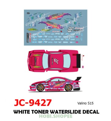 JC-9427 White Toner Waterslide Decals # Valino S15 - 1:64 Hot