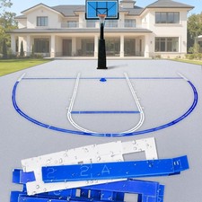Basketball Court Line Stencil Kit for Concrete Heavy-Duty Plastic, Waterpro...