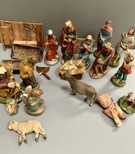 A Selection of Vintage Nativity Figures Various Types for Repair/Rescue