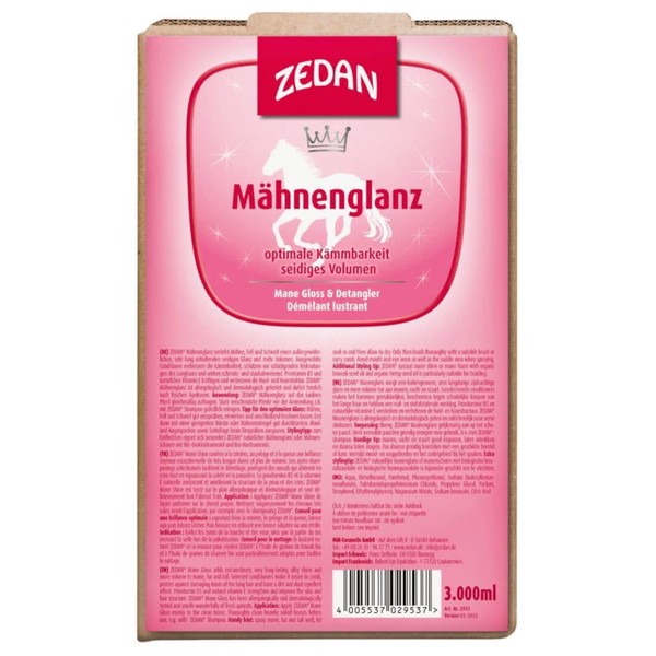 Zedan MäHnenglanz 3000 Ml MäHnenspray MäHnenstriegel Schweifpray Shampo-image