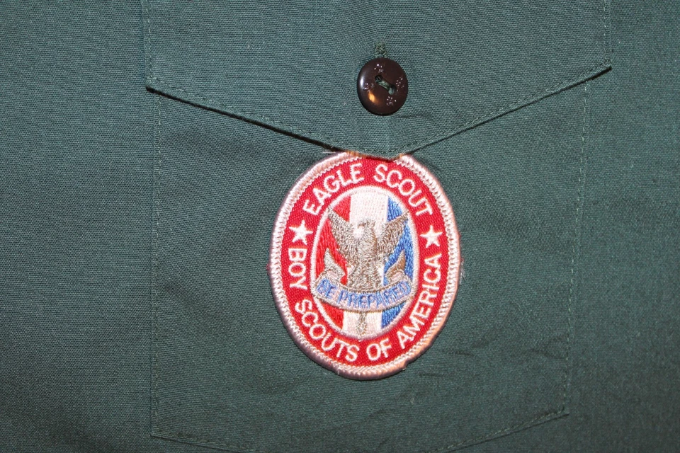 Boy Scouts of America BSA Men's Shirt Venturing Medium Green W/ Sewn Eagle Patch - Image 4 of 4