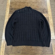 Calvin Klein Mens Black Pullover Cable Knit Sweater XL Casual