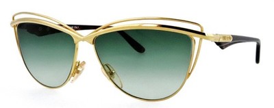 Vintage New VERSACE V39 740 59mm Gold Cat Eye Sunglasses Italy Old Stock