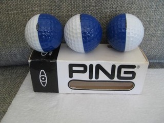 3 Vintage Ping Eye 2 Golf Balls Sleeve 1989 2 Color Dark Blue/ White New In Box