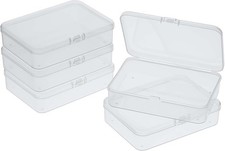 5 Pcs Mini Plastic Storage Containers Box with Lid Small Travel Case 4x3x1