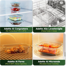 Set 6 Barattoli In Vetro Per Avena Notturna Con Coperchi Ermetici – 453,6 G Ciascuno, Bocca Larga, Impilabili – Contenitori Per Alimenti, Yogurt, Cereali, Con 2 Spazzole