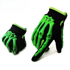 Outdoors Men Cycling Bike Motorcycle Skull Bone Skeleton Goth Full Finger Gloves