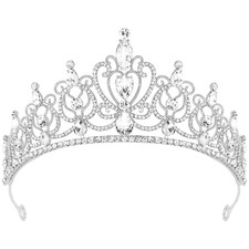 Silver Tiara for Women Girls Rhinestone Princess Queen