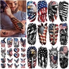 77 Sheets Independence Day Temporary Tattoo for Women Large,