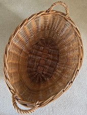 Vintage XL Extra Large Cane Wicker Basket Log Laundry Storage