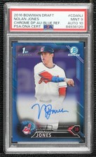 2016 Bowman Draft Chrome Pick Blue Refractor Nolan Jones PSA 9 MINT Auto 3y0