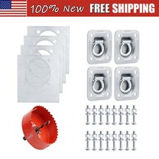 4 Pack Recessed D-ring Tie Down Anchor Kit 6000 Lbs Capacity Heavy Duty Trailer 4 Pack Recessed D-ring Tie Down Anchor Kit 6000 Lbs Capacity Heavy Duty Trailer