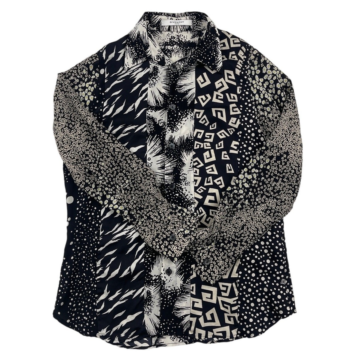 Givenchy - Loose Fit Patchwork Print Silk Shirt i… - image 1