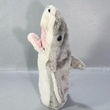 Dakin Plush Great White Shark Hand Puppet Pretend Play 1985 VTG Toy