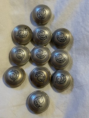 Vintage Native American Navajo Sterling Silver Stamped Button Covers-LOT OF 11