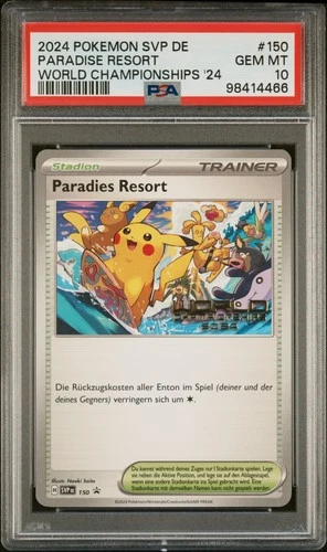 2024 POKEMON GERMAN SVP DE-SV BLACK STAR PROMO #150 PARADISE RESORT PSA 10