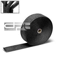 50 FEET 2" MOTOR/CYCLE HEADER EXHAUST TURBO INTAKE MANIFOLD HEAT WRAP ROLL BLACK