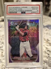 Cristofer Torin 2023 Bowman Chrome   Purple Shimmer Refractor /250  PSA 10