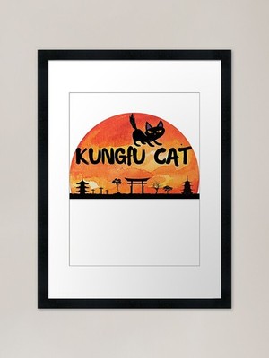 Kungfu cat | Karate cat Framed Art  Framed Wall Art Poster Canvas Print Picture